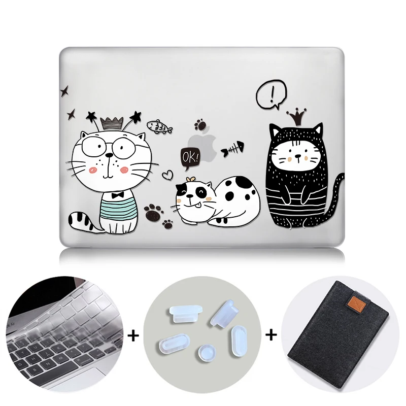 MTT милый мультяшный чехол для macbook air Pro retina 11 12 13 15 Touch Bar Кристальный жесткий чехол для macbook air 13 дюймов чехол для ноутбука - Цвет: MB09