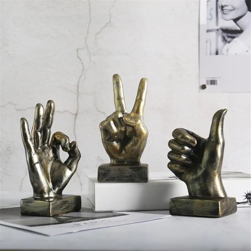 

Finger Gesture Desktop Statue Modern Ornament Home Decoration Office Desktop Statue Decor Resin Gesture Interior Decoration
