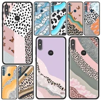 Case for Motorola Moto Play One Fusion Plus Power Lite Soft Cover Hype Stylus E6s Phone Funda Leopard Marble Coque