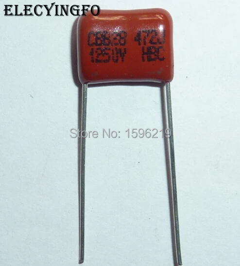 50 шт. Конденсатор CBB 472 1250V 472J 1.25KV 4700pF 4.7nF P10 CBB28 Металлизированный Полипропиленовый