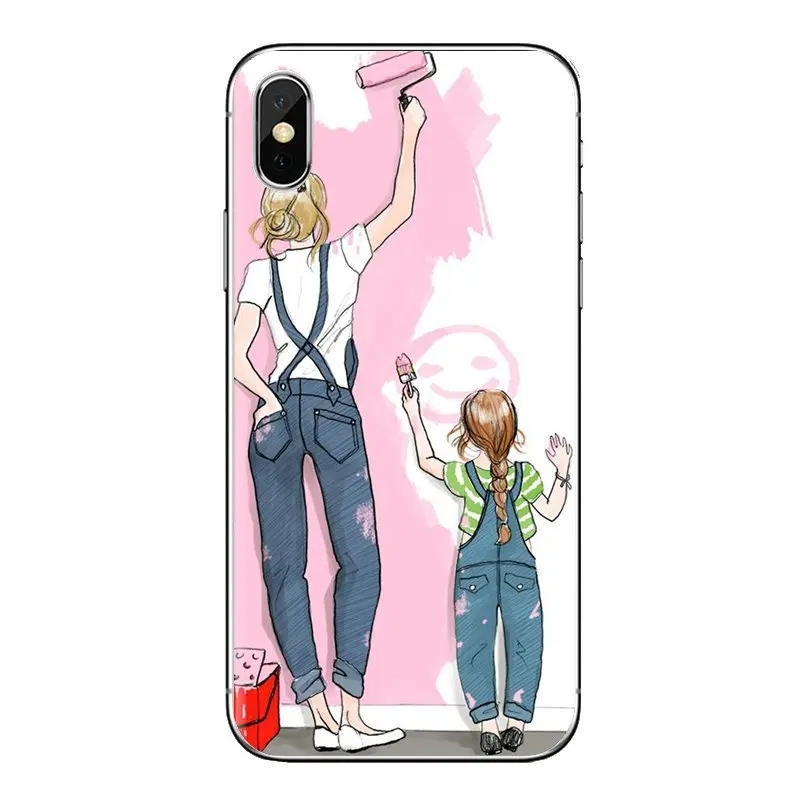 For Sony Xperia Z Z1 Z2 Z3 Z5 compact M2 M4 M5 C4 E3 T3 XA Huawei Mate 7 8 Y3II Phone Cases Black Brown Hair Baby Mom Girl Queen |