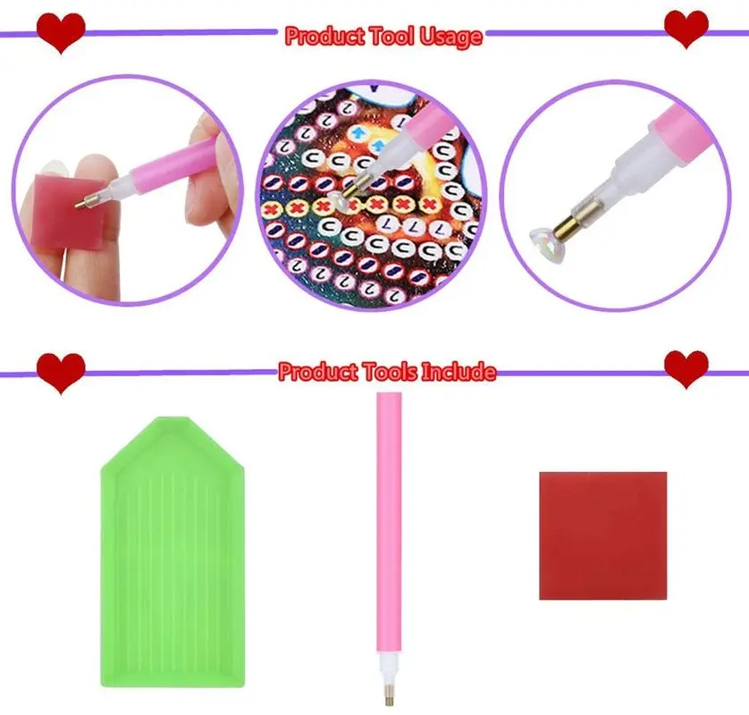 

DIY 5D Diamond Painting Kits for Kids Full Drill Painting by Number Kits for Children Rhinestone Diamond Embroidery Cartoon art
