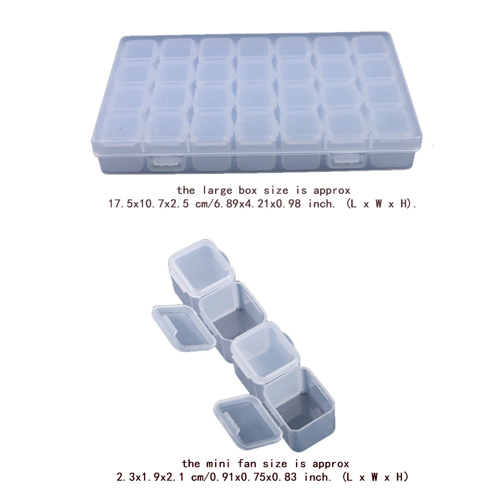 

Nail Tip Box Plastic Organiser 28 Cells Transparent False Nail Art Tips Storage Case Nail Art Tool Storage Plastic Container