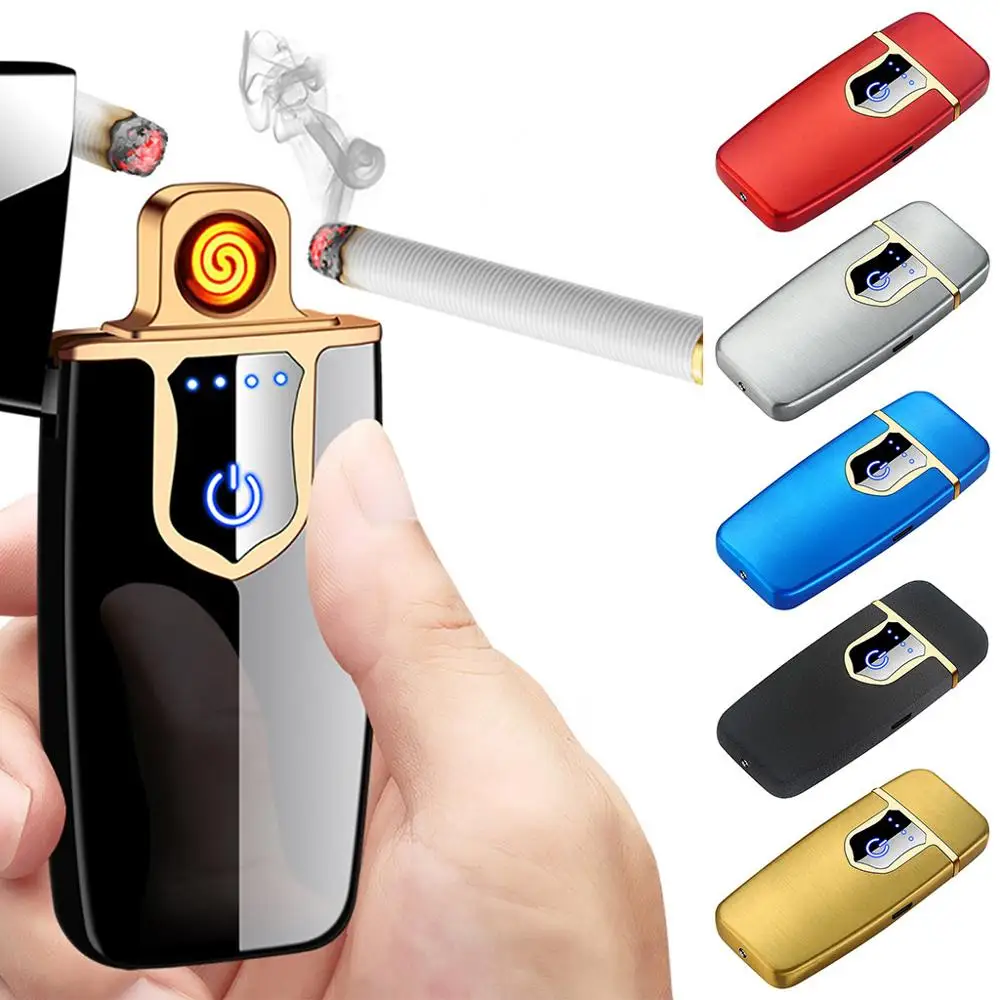 Новая беспламенная usb зарядка Зажигалка сенсорный экран электронное зажигание