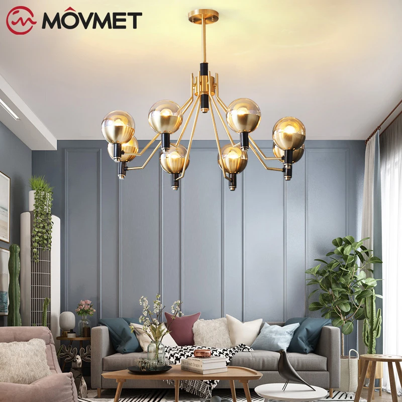 Modern Nordic Chandelier Lighting for Living Room Bedroom Iron Indoor Fixture Design Creative Hanging Lamps | Лампы и освещение