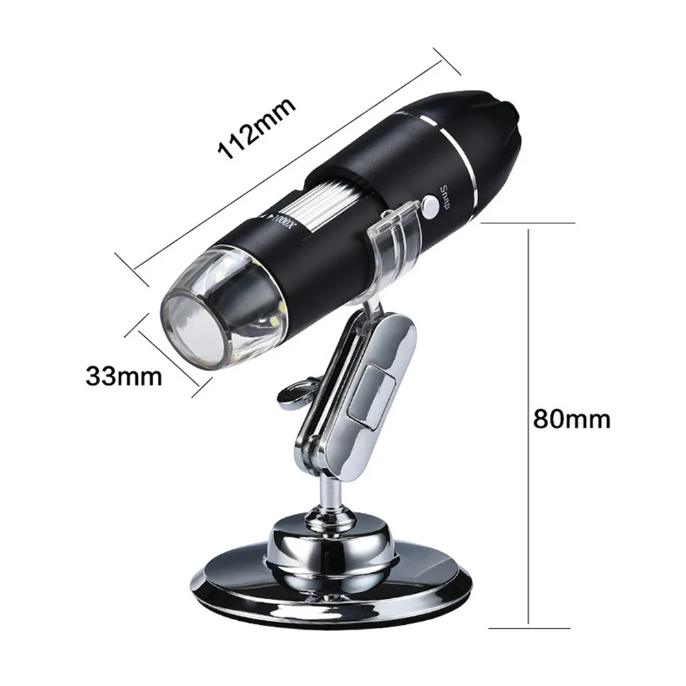 

2020 Adjustable 1600X LED Digital Microscope Camera Type-C/Micro USB Zoom Magnifier Endoscope Electronic USB Microscope