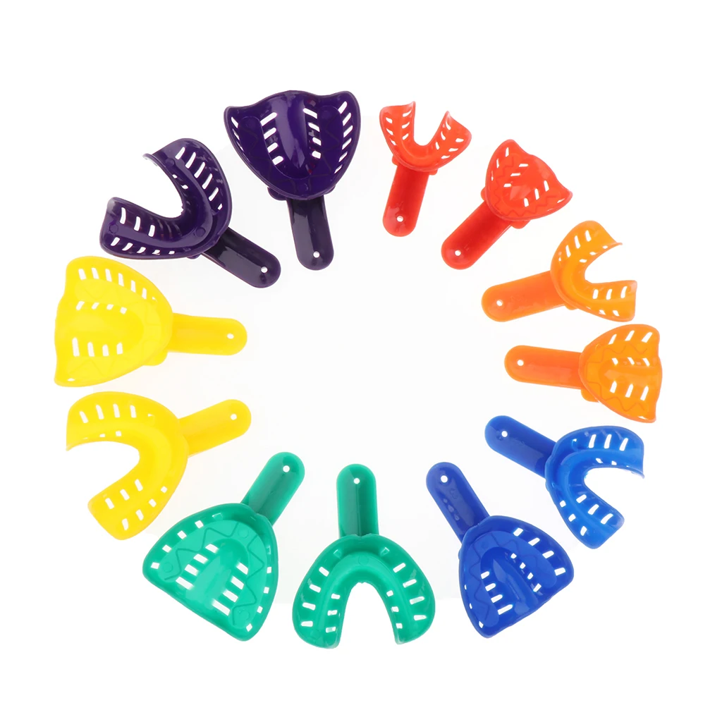 

6 Pairs Upper & Lower Plastic Impression Trays for Adults Children