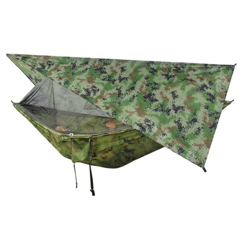 

Туристический гамак, подвесная кровать из парашютной ткани, с москитной сеткой, качели для сна на 1-2 человек, камуфляжный узор