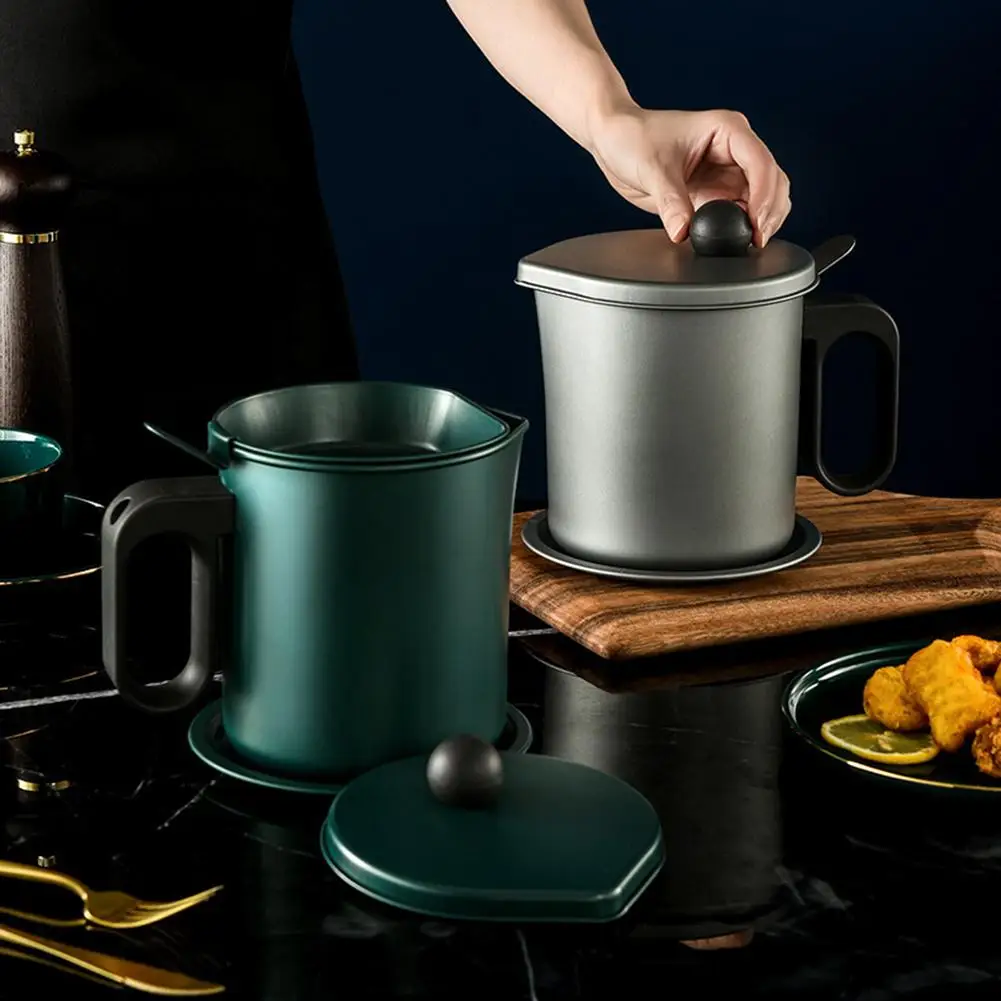 1.7L ситечко для жира и контейнер железная бекон смазки Ловец Пособия по кулинарии