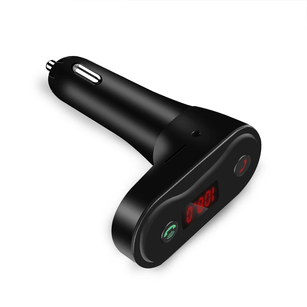 Single USB Автомобильный комплект громкой связи Bluetooth MP3-плеер беспроводной fm-передатчик TF карта 3,5 мм вспомогательный аудиоресивер 2.1A двойной USB телефон зарядное устройство - Название цвета: Single USB