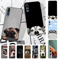 vintage cute peeking dog phone case for huawei p30 40 20 10 8 9 lite pro plus psmart2019