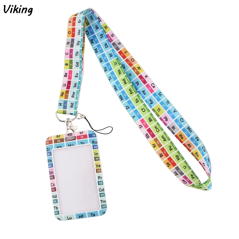 

G1430 Periodic Table Lanyard Credit Card ID Holder Bag Student Travel Bank Bus Business Card Cover Badge
