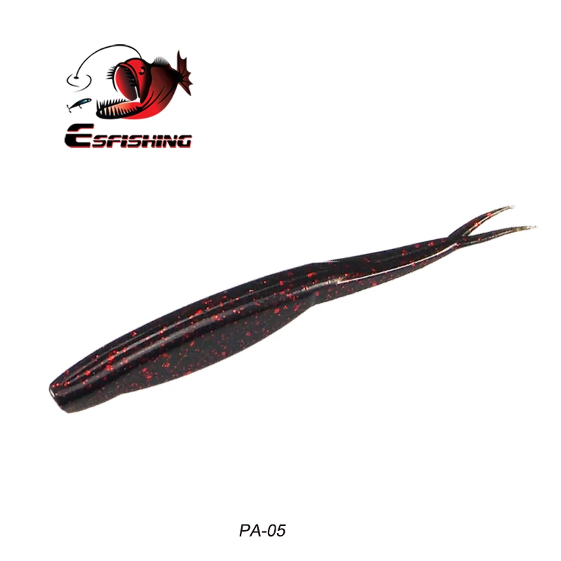 Esfishing гольян приманка супер Fluke 120 мм 6 шт. рыболовные приманки мягкие приманки Leurre souple Карп Рыбалка на щуку Черный Гольян - Цвет: PA05