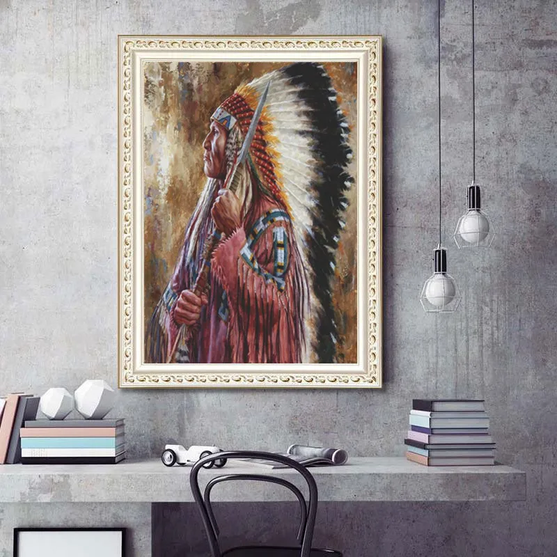 Алмазная живопись 5D Полный алмаз Новый герой мозаика вышивка индийское племя