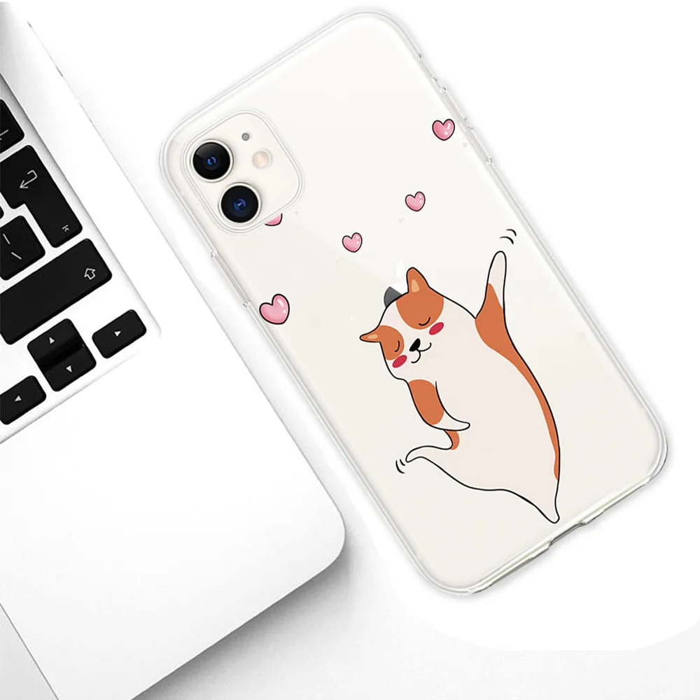 Мягкая задняя крышка из ТПУ для iPhone 11 Pro MAX милый мультяшный французский корги