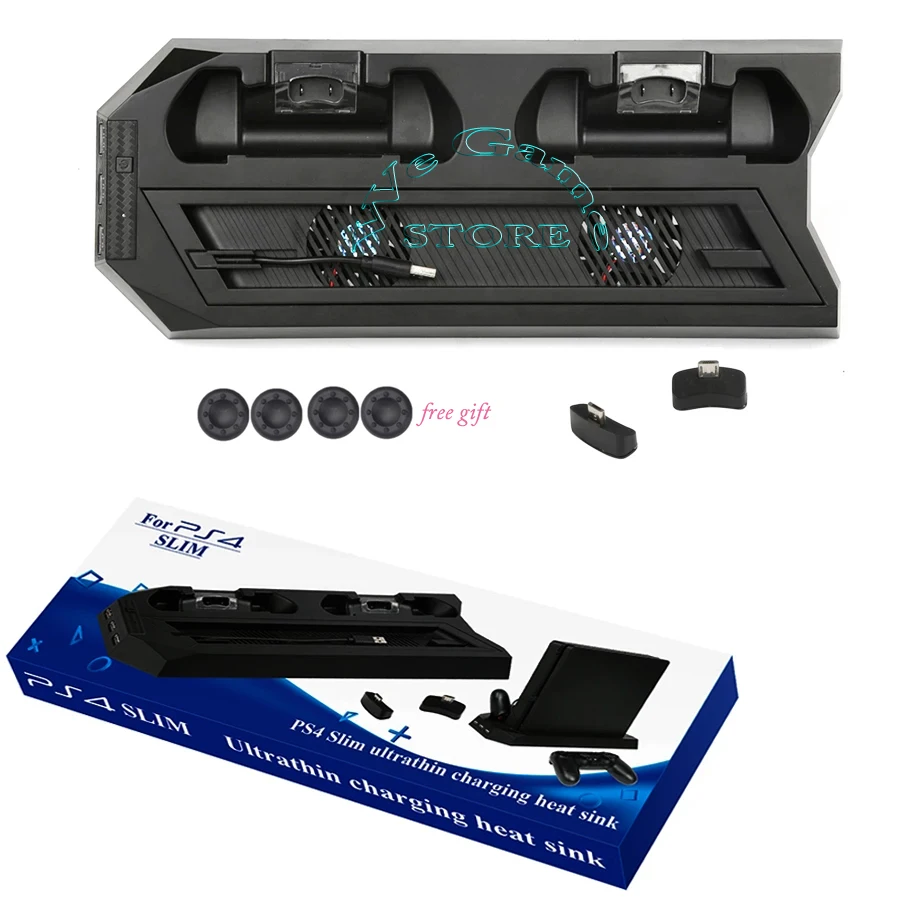 Вертикальная охлаждающая подставка для консоли PS4 Slim зарядная станция PS 4 с 3
