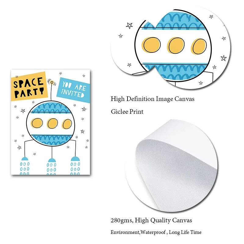 Детская парусиновая настенная живопись для маленьких девочек украшение комнаты