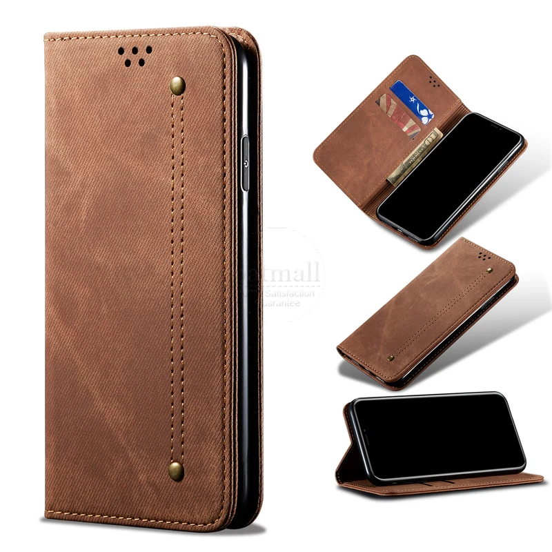 for oppo reno 6z wallet case magnetic book folio flip cover for oppo reno6z denim leather phone bags kickstand card holder free global shipping