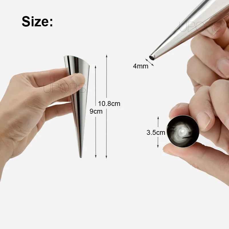 UPORS 12 шт. форма для кремового рога конусные канноли из нержавеющей стали