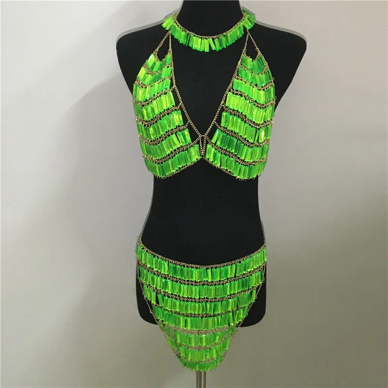 Неоновые зеленые розовые стразы с кристаллами комплект из двух предметов Холтер