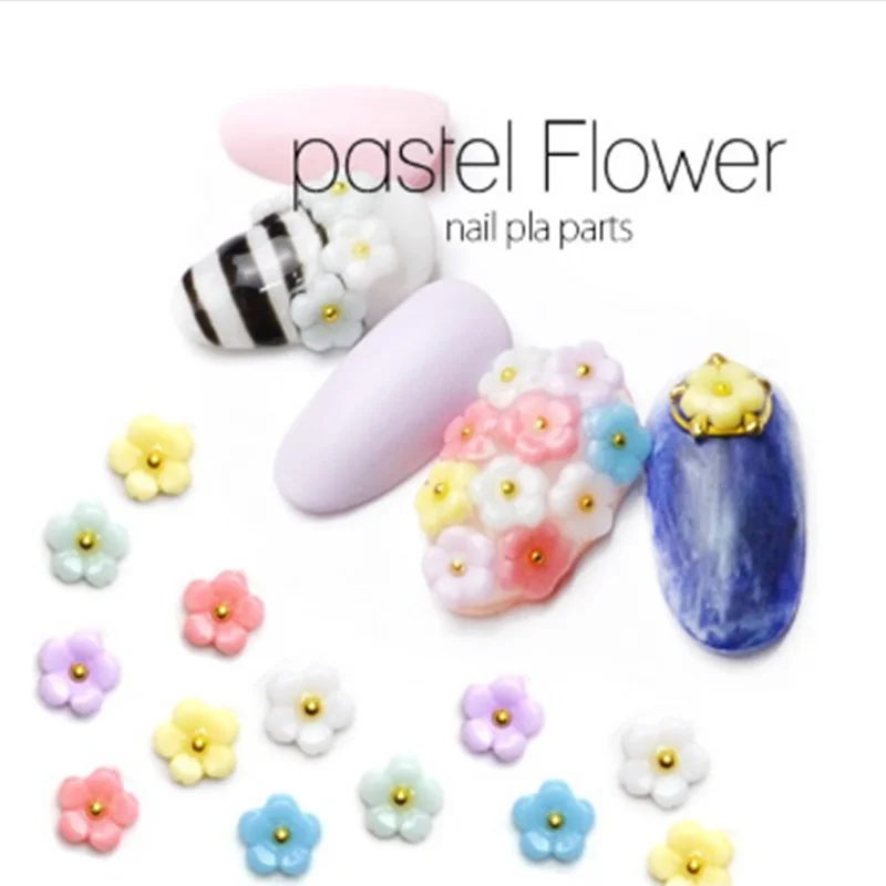 10 шт./пакет 3D нейл-арта декоративная наклейка для ногтей Kawaii Flower, «сделай сам» для ногтей, инструменты для укладки волос для маникюра