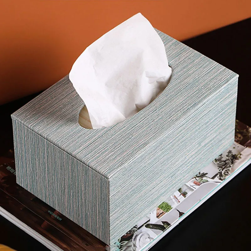 

Leather Tissue Box Paper Holder Rectangular Tissue Paper Napkin Box Home Kitchen Organization Home Supplies Anti-moisture
