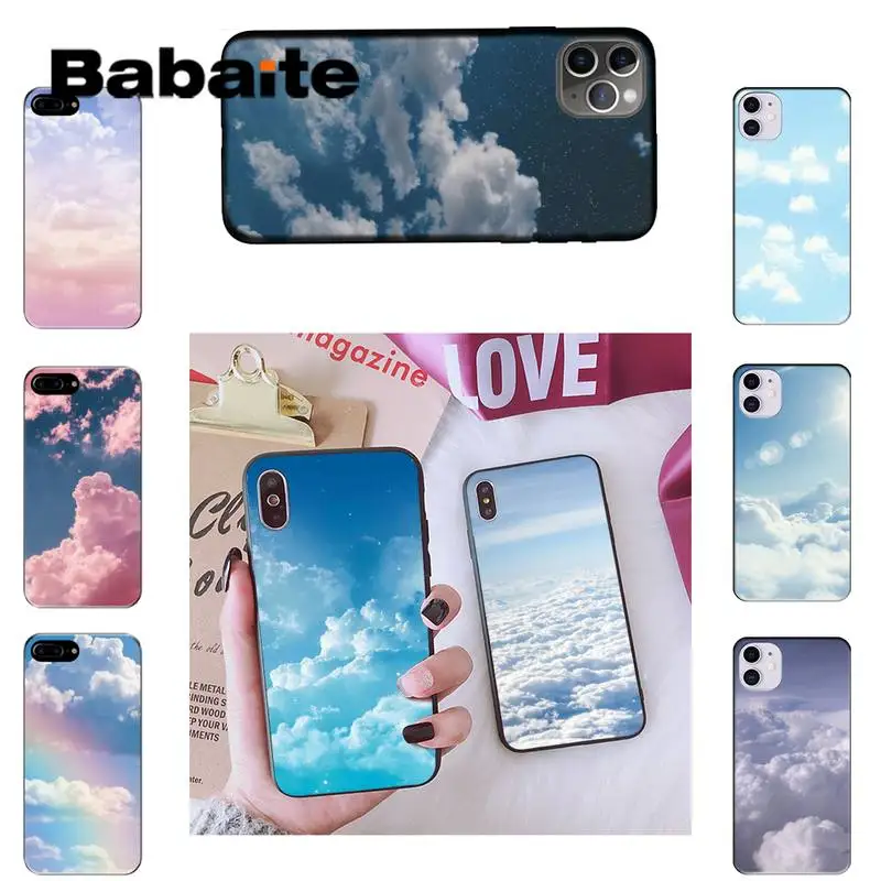 

Babaite Pretty white pink clouds sky Phone Case For iPhone 8 7 6 6S Plus X XS MAX 5 5S SE XR 11 11pro promax 12 12Pro Promax