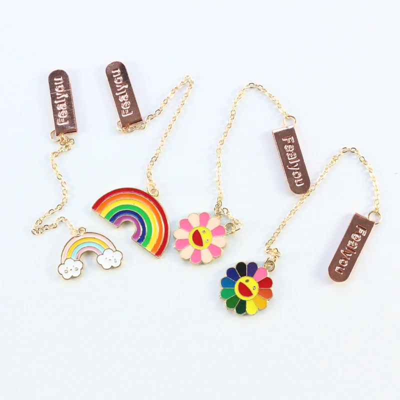 Domikee милые конфетные металлические школьники Висячие вкладки для книги kawaii