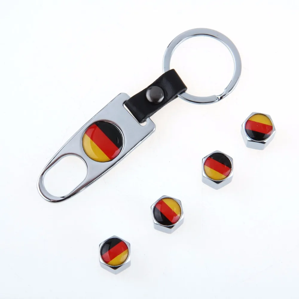 Автомобильный Стайлинг немецкий флаг из нержавеющей стали серебристо белый 4