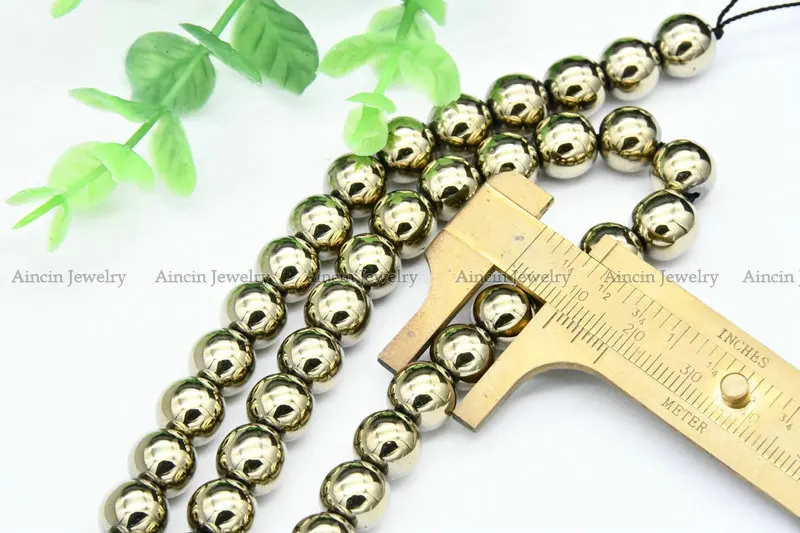 Новые круглые бусины с высокой поляризацией цвет пирит покрытие из титана