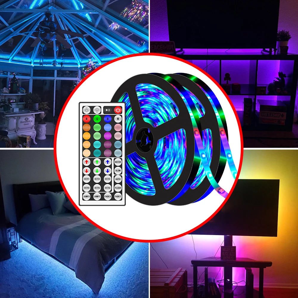 

RGB LED Light Strip 12V Lamp Tape RGBW Ribbon LED Lights 5M 10M 15M 20M Waterproof Flexible Strip For Room wall Decoration 2835