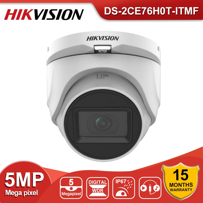 

Hikvision DS-2CE76H0T-ITMF 5MP Analog Camera 4 in 1(TVI/AHD/CVI/CVBS) Outdoor Security Turret Camera IP67 IR30m