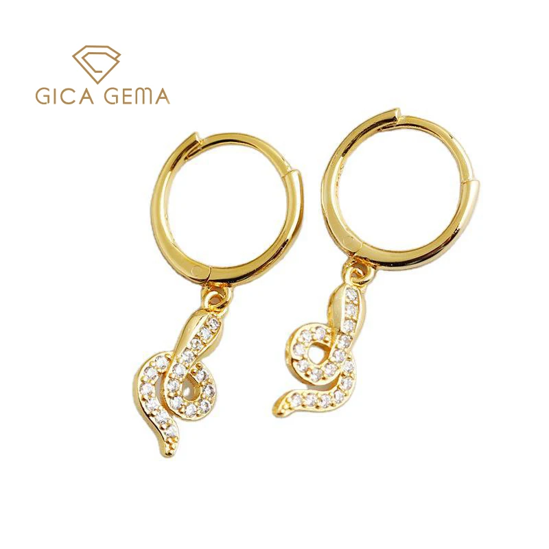 

GICA GEMA Zircon Drop Earrings For Women Real 925 Sterling Silver Snake Simple Anniversary Engagement Fine Jewelry 2021 Trend