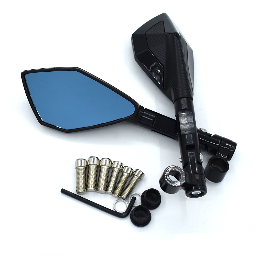 Универсальное алюминиевое зеркало заднего вида мотоцикла с ЧПУ синее для YAMAHA XMAX200 XMAX250 XMAX300 XMAX400 TMAX530