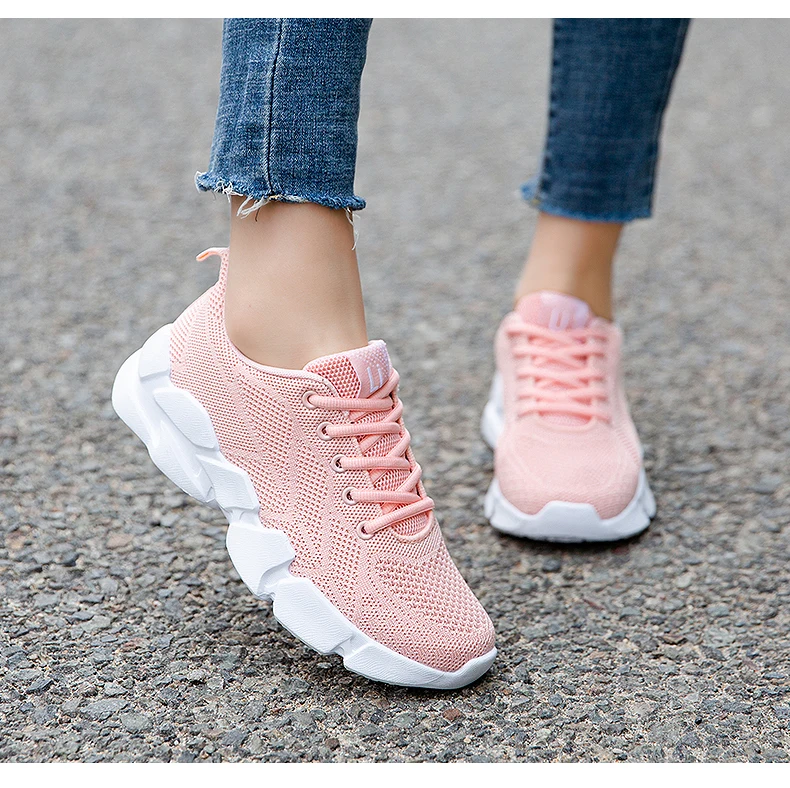 

Женские кроссовки на шнуровке, сетчатые дышащие кроссовки на плоской вулканизированной подошве, повседневная обувь для студентов, 2021