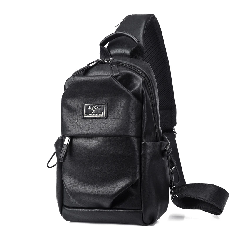 Роскошная брендовая мужская Сумка кенгуру кожаная нагрудная сумка для мужчин