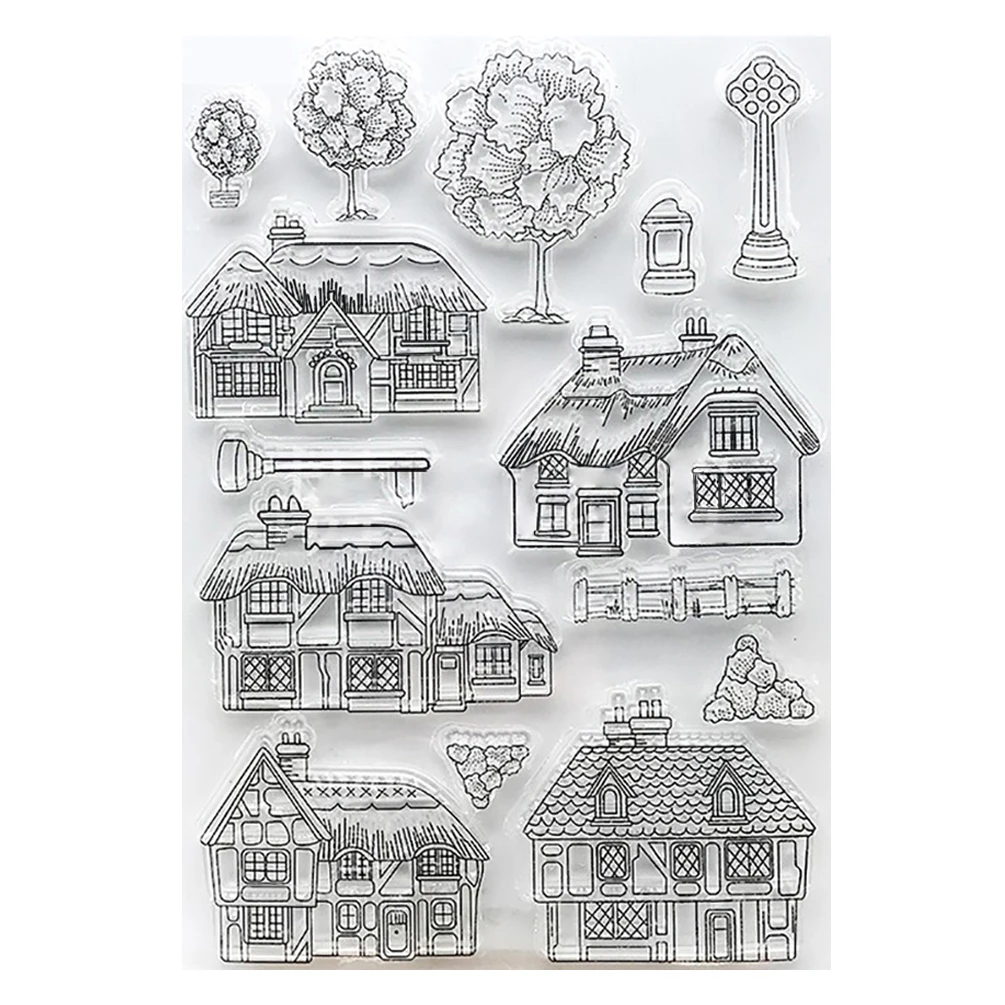 diy house clear stamp transparent clear rubber stamp sheet cling scrapbooking photo album paper card diy craft free global shipping