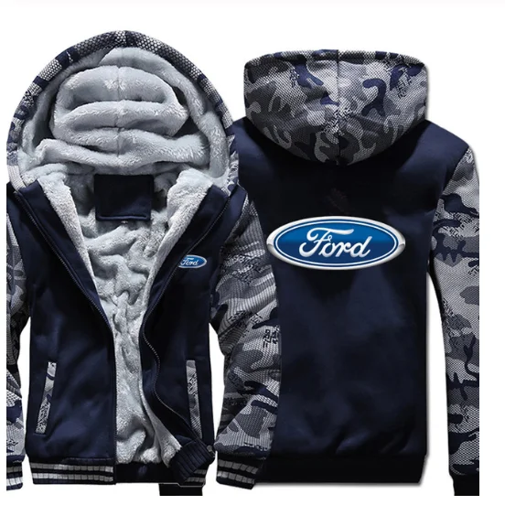 

2021 Ford Hoodies Winter Camouflage Sleeve Jacket Men Fleece Thicken Unisex Casual Wool Liner Fleece Man Coat Sweatshirt Pullove