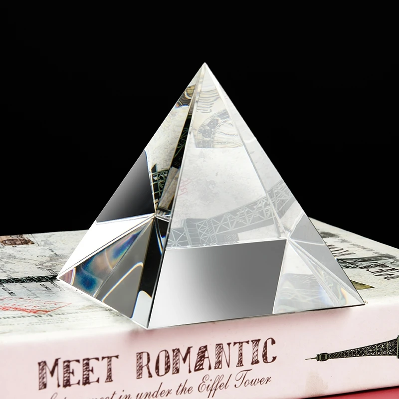 8 см природная прозрачная фотобумага фотография стеклянная пирамида настольное