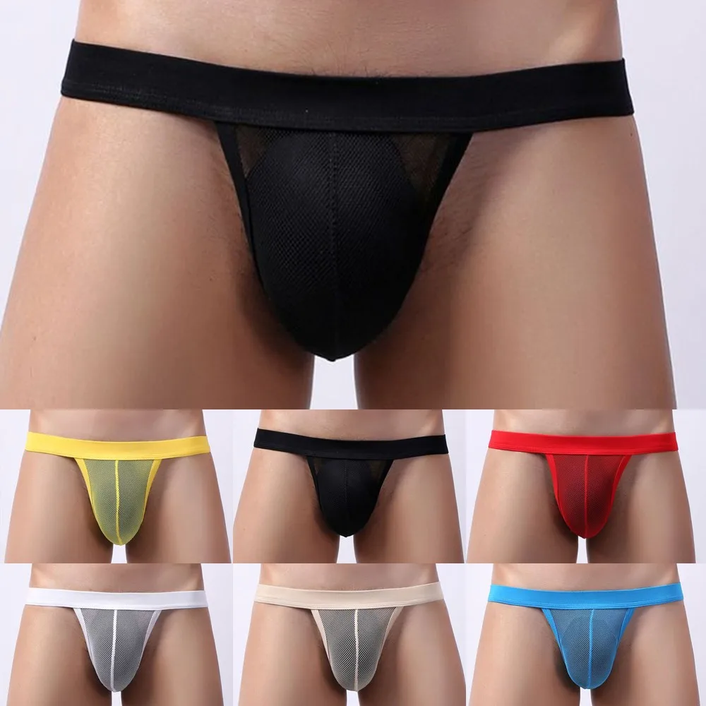 

Man Briefs Breathable Comfy Bikini Ultra-thin Bulge Pouch Open Crotch Underwear Men's Ice Silk Underwear Men's Briefs Low Waist