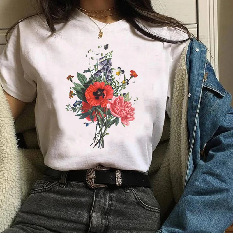 

Women Lady Tees Tops Graphic Letter Kind Fashion Printing Cute Print Clothing 90s Clothes Female T Shirt Womens T-Shirt