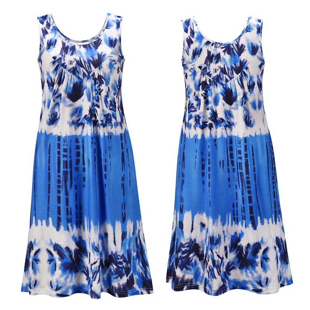 

New Floral Print Women Tank Dress Party Female Summer Dress 2021 Beach Boho Midi Dress Elegant Spring Female Loose Dresses