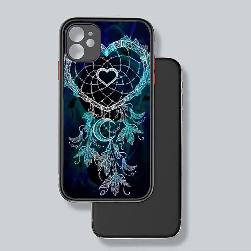 

Retro Flower Dreamcatcher Phone Case black matte transparent For iPhone 7 8 x xs xr 11 12 pro plus mini max Clear Funda