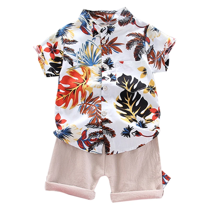 2021 new children's clothing birthday Summer Boys' printed boys' cotton long sleeve 2-piece shirt + pants 01234 years old |