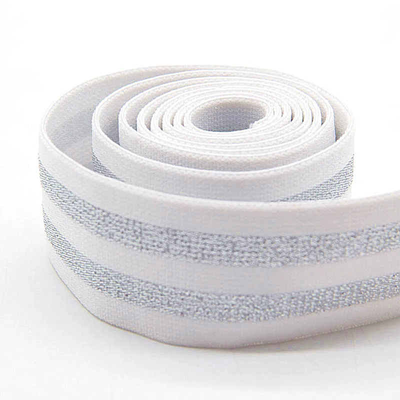 white silver 4.8cm 5 см 4 см резинки золотые серебряные полосы резинка 40 мм 50 мм пояс для одежды брюки Швейные аксессуары DIY 1 м - Цвет: white silver 4.8cm