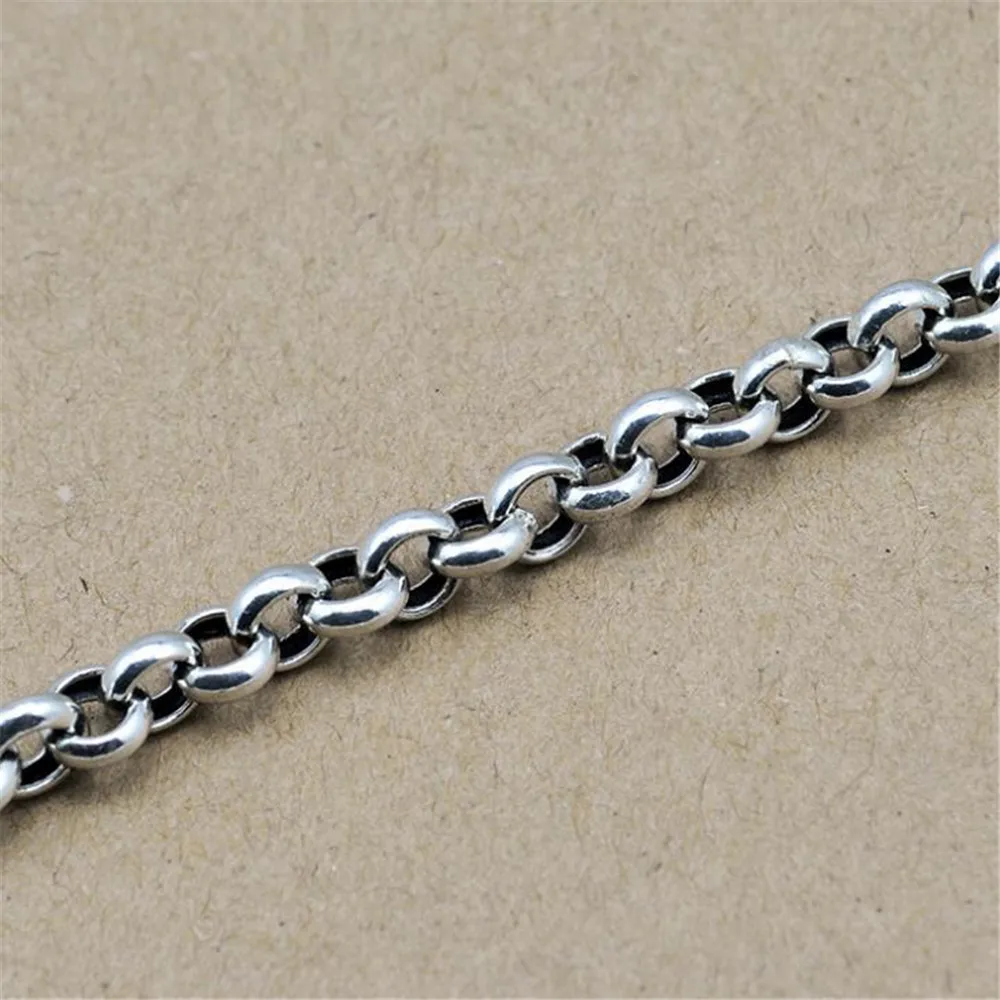

YKNRBPH S925 Thai Silver Antique Silver Bracelet Unisex Anniversary Party Fine Jewelry