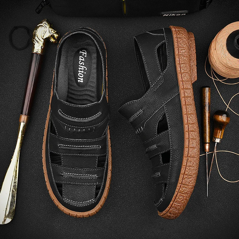 Туфли мужские из бычьей кожи дышащие Нескользящие перфорированные лоферы