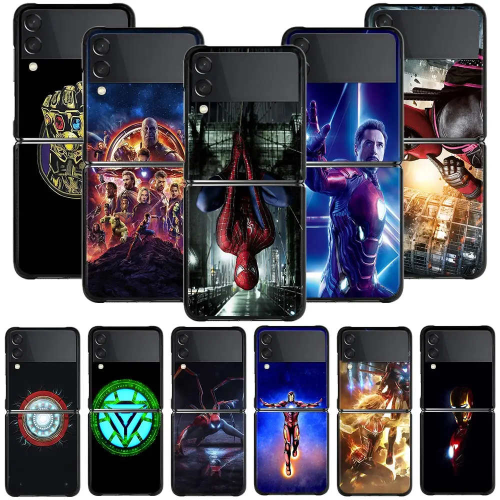 

Phone Case For Samsung Z Flip3 5G Cases for Galaxy Z Flip 3 5G z flip zflip3 PC Fundas Hard Coque Marvel Iron Man Engine
