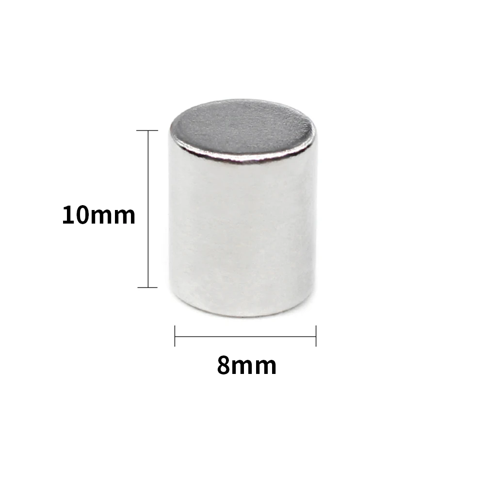 

5/10/20/50/100PCS 8x10 Thick Round Strong Rare Earth Magnet N35 Neodymium Magnets 8x10mm Small Cylinder Permanent Magnet 8*10
