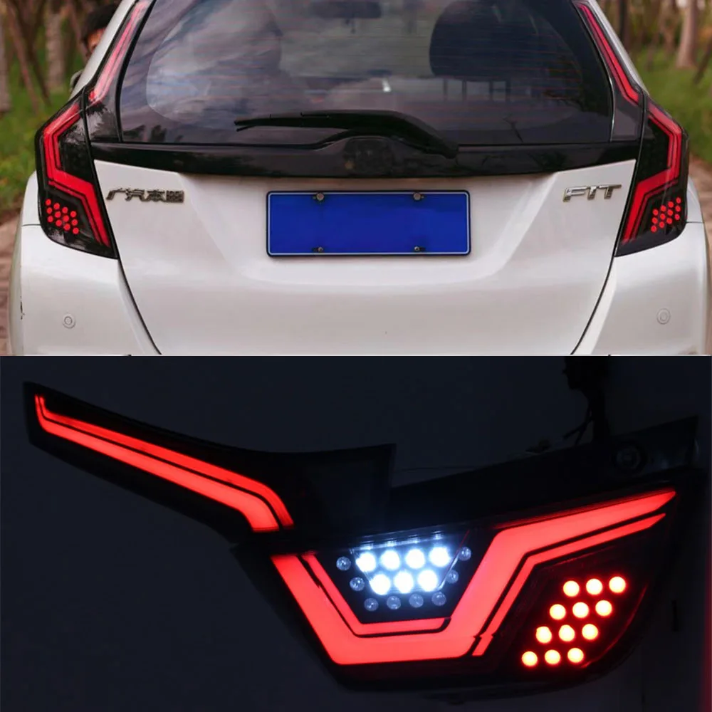 2 шт. хвост светильник для Honda Fit Джаз горки 2014 2015 2016 2017 2018 красный Светодиодный